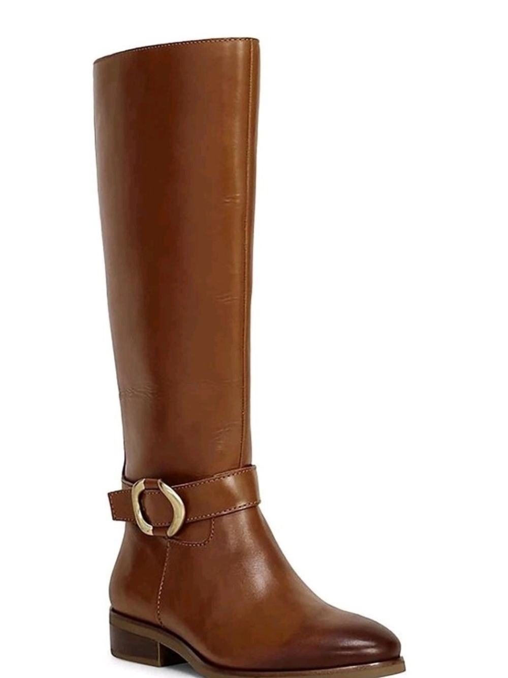 Vince Camuto Samtry Wide Calf Leather Riding Boots Cognac 8M NWOB